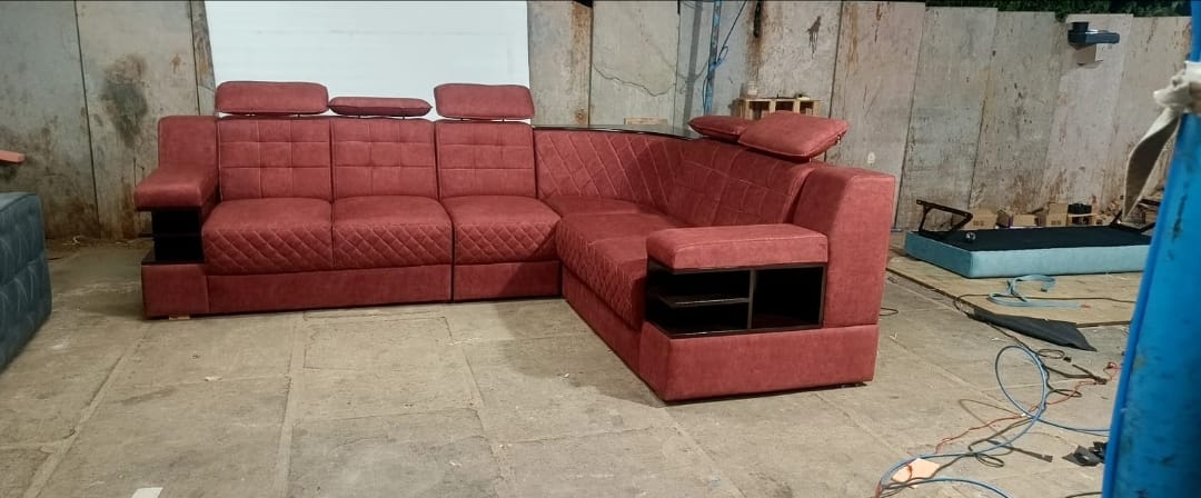 Sofa set repair and services in progress at the workshop